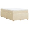 Boxspringbett mit Matratze Creme 120x190 cm Stoff