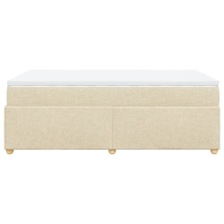 Boxspringbett mit Matratze Creme 120x190 cm Stoff