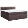 Boxspringbett mit Matratze Dunkelbraun 200x200 cm Stoff