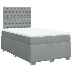 Boxspringbett mit Matratze Hellgrau 120x190 cm Stoff