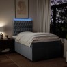 Boxspringbett mit Matratze Hellgrau 120x190 cm Stoff