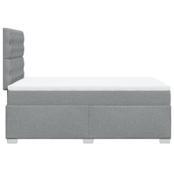 Boxspringbett mit Matratze Hellgrau 120x190 cm Stoff