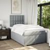 Boxspringbett mit Matratze Hellgrau 120x190 cm Stoff