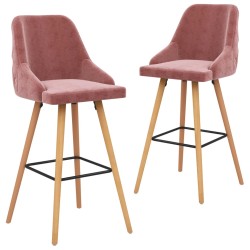 Barhocker 2 Stk. Rosa Samt