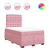 Boxspringbett mit Matratze Rosa 120x200 cm Samt