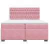 Boxspringbett mit Matratze Rosa 200x200 cm Samt