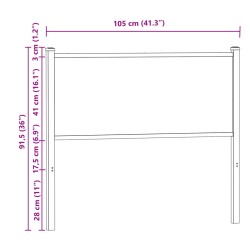 Kopfteil Braun Eichen-Optik 100 cm Holzwerkstoff und Stahl