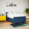 Boxspringbett mit Matratze Blau 140x190 cm Stoff