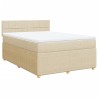 Boxspringbett mit Matratze Creme 140x200 cm Stoff