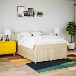 Boxspringbett mit Matratze Creme 140x200 cm Stoff