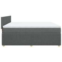 Boxspringbett mit Matratze Dunkelgrau 180x200 cm Stoff