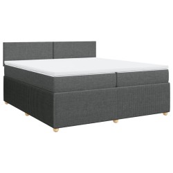 Boxspringbett mit Matratze Dunkelgrau 200x200 cm Stoff