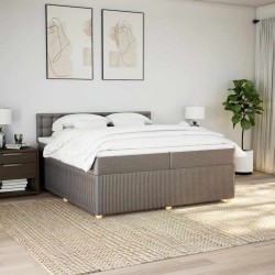 Boxspringbett mit Matratze Taupe 200x200 cm Stoff