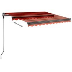 Einziehbare Markise Handbetrieben LED 350x250 cm Orange Braun