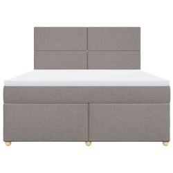 Boxspringbett mit Matratze Taupe 180x200 cm Stoff