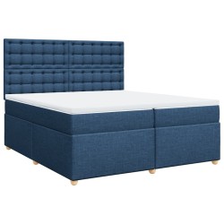 Boxspringbett mit Matratze Blau 200x200 cm Stoff