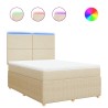 Boxspringbett mit Matratze Creme 160x200 cm Stoff