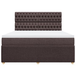 Boxspringbett mit Matratze Dunkelbraun 180x200 cm Stoff