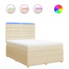 Boxspringbett mit Matratze Creme 160x200 cm Stoff