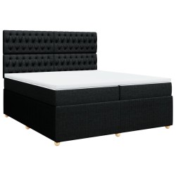 Boxspringbett mit Matratze Schwarz 200x200 cm Stoff