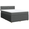 Boxspringbett mit Matratze Dunkelgrau 160x200 cm Stoff