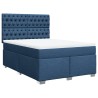 Boxspringbett mit Matratze Blau 140x190 cm Stoff