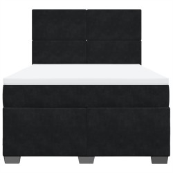 Boxspringbett mit Matratze Schwarz 140x200 cm Samt