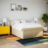 Boxspringbett mit Matratze Creme 140x190 cm Stoff