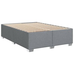 Boxspringbett mit Matratze Hellgrau 140x190 cm Stoff