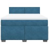 Boxspringbett mit Matratze Blau 160x200 cm Samt