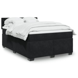 Boxspringbett mit Matratze Schwarz 140x200 cm Samt