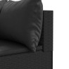 9-tlg. Garten-Sofagarnitur mit Kissen Schwarz Poly Rattan