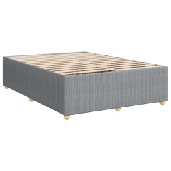 Boxspringbett mit Matratze Hellgrau 140x200 cm Stoff