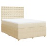 Boxspringbett mit Matratze Creme 140x200 cm Stoff