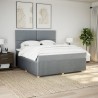 Boxspringbett mit Matratze Hellgrau 180x200 cm Stoff