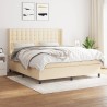 Boxspringbett mit Matratze Creme 180x200 cm Stoff