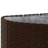 5-tlg. Garten-Sofagarnitur mit Kissen Braun Poly Rattan