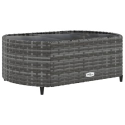 7-tlg. Garten-Sofagarnitur mit Kissen Grau Poly Rattan