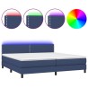 Boxspringbett mit Matratze & LED Blau 200x200 cm Stoff