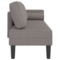 Chaiselongue mit Kissen Taupe Stoff