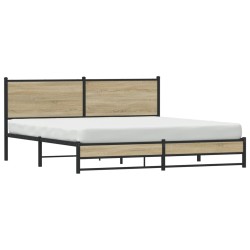 Metallbett ohne Matratze Sonoma-Eiche 183x213 cm