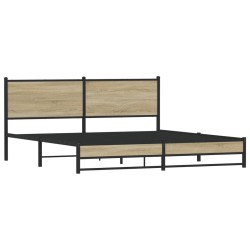 Metallbett ohne Matratze Sonoma-Eiche 183x213 cm