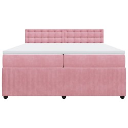 Boxspringbett mit Matratze Rosa 200x200 cm Samt