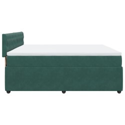 Boxspringbett mit Matratze Dunkelgrün 200x200 cm Samt