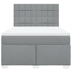 Boxspringbett mit Matratze Hellgrau 140x200 cm Stoff