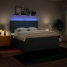 Boxspringbett mit Matratze Blau 180x200 cm Stoff