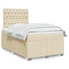 Boxspringbett mit Matratze Creme 120x200 cm Stoff