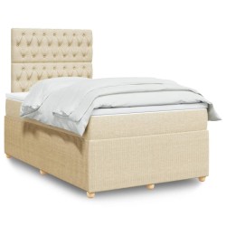 Boxspringbett mit Matratze Creme 120x190 cm Stoff