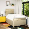 Boxspringbett mit Matratze Creme 120x190 cm Stoff