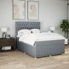 Boxspringbett mit Matratze Hellgrau 140x190 cm Stoff